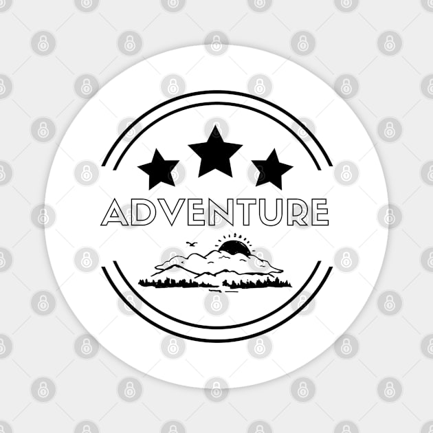 Adventure stars and landscape black Magnet by Jenmag